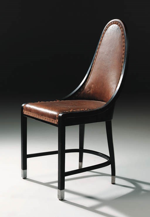 An ebonised beech and bent laminated wood side chair, model 330