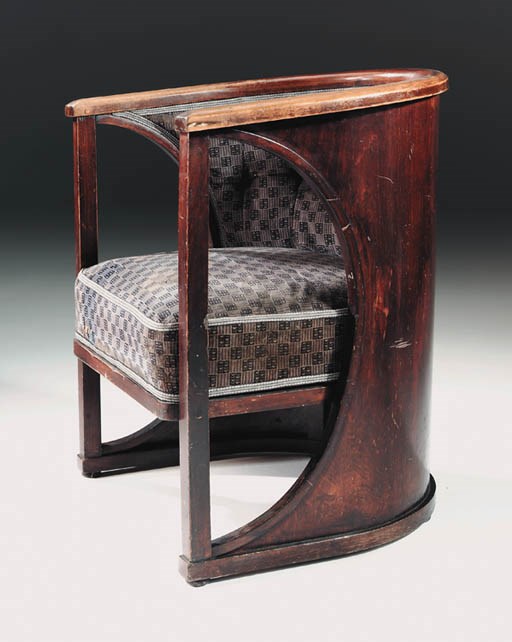 A bentwood and beech armchair