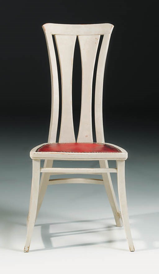 A white painted side chair