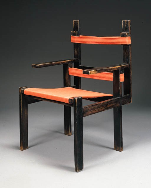 An oak lath armchair
