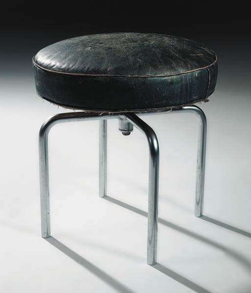 A chromium plated tubular steel revolving stool, Model No. B304