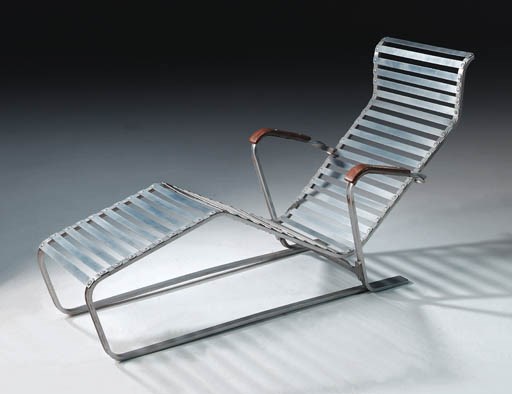 An aluminium chaise Longue