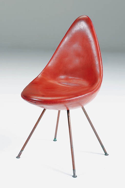A steel and leather 'drop' chair
