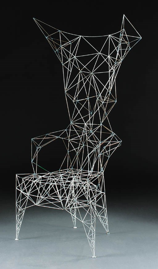 A welded metal 'Pylon' chair