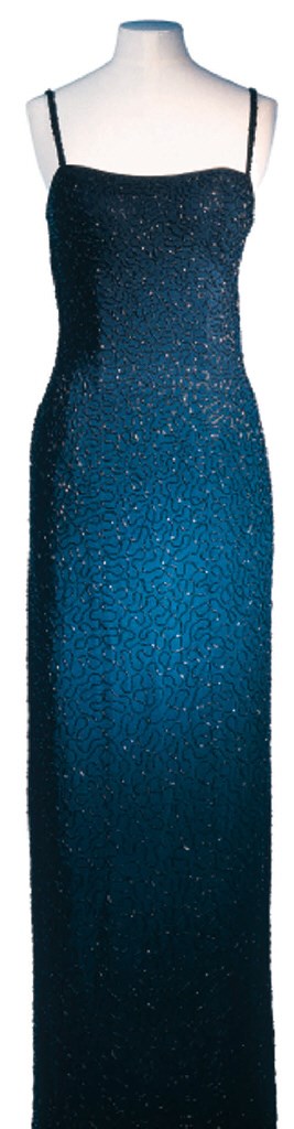 A BLACK SEQUINNED DRESS