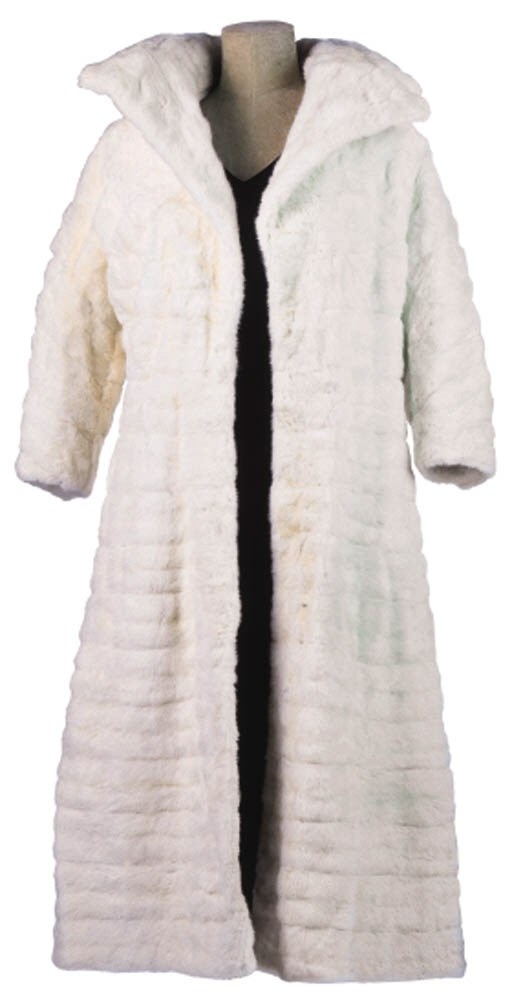 A RIBBED WHITE ERMINE COAT