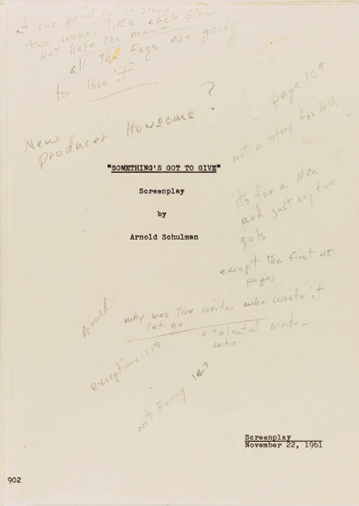 SCRIPT FOR SOMETHING'S GOT TO GIVE, 1961