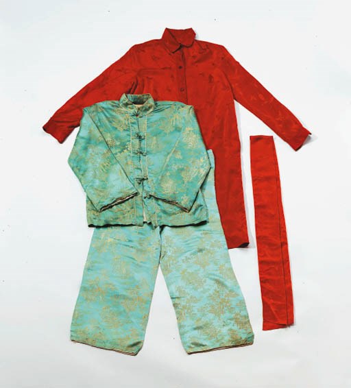 A GROUP OF SILK PAJAMAS