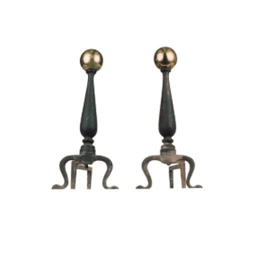 TWO PAIRS OF ANDIRONS
