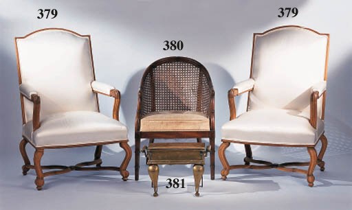 A REGENCY STYLE STAINED FRUITWOOD ARMCHAIR