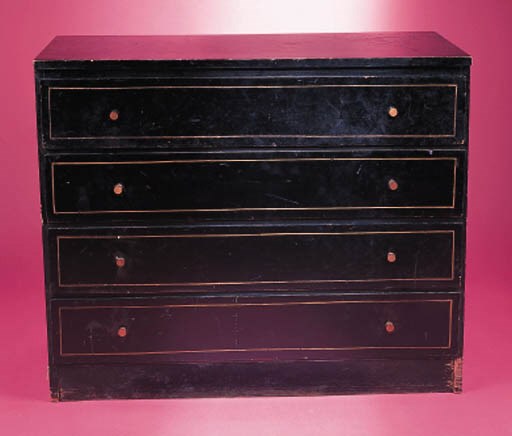A MODERNISTIC BLACK-PAINTED CHEST