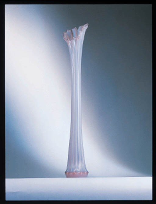 AN AMERICAN OPALINE GLASS VASE