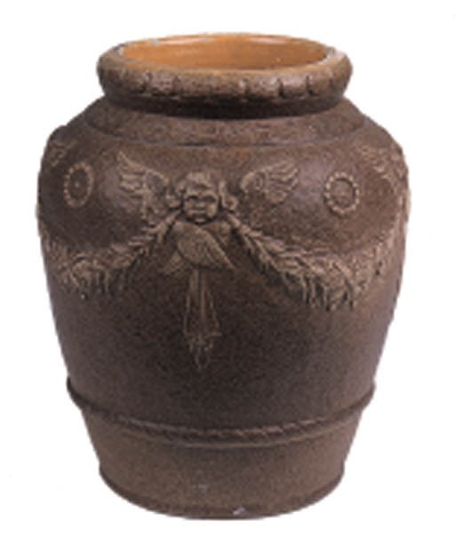 AN EARTHENWARE CROCK AND FOOTED BOWL