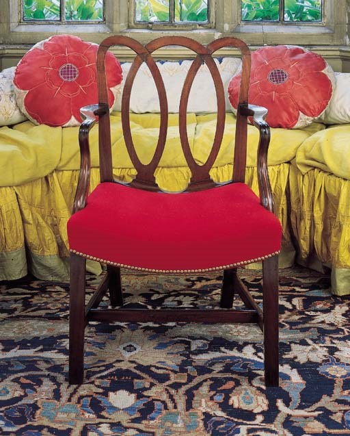 A set of six George II mahogany dining-chairs