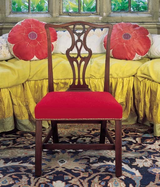 A set of six early George III mahogany dining-chairs