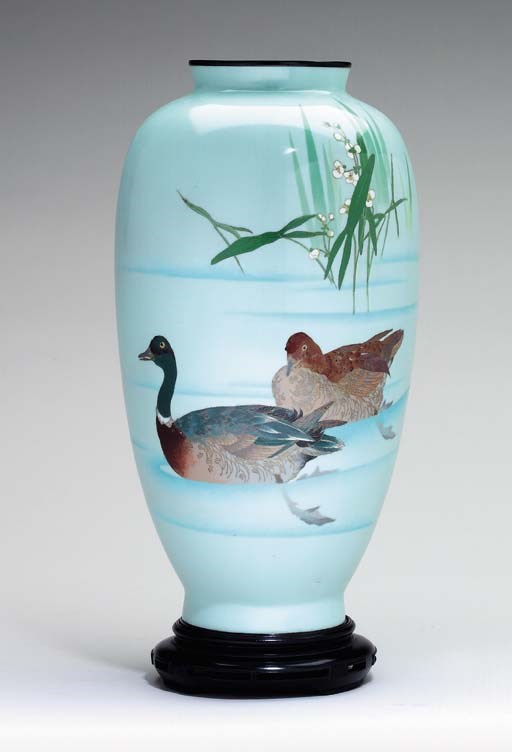 A Large Wire and Wireless Cloisonné Enamel Vase