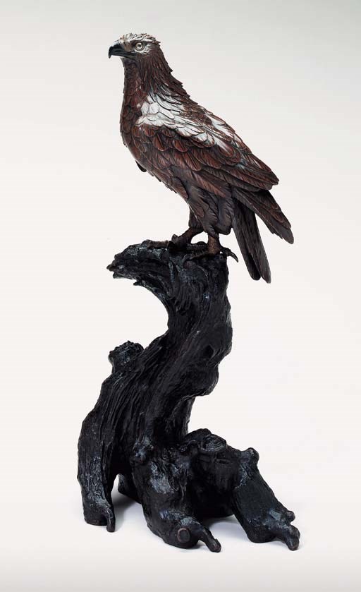 A Bronze Model of a Hawk