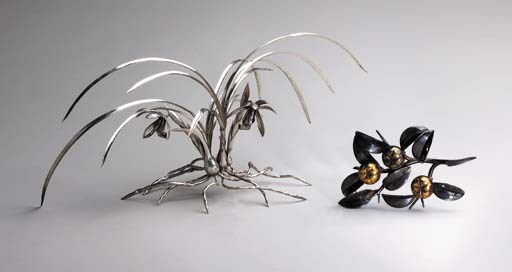 Two Silver Table Ornaments (Okimono)