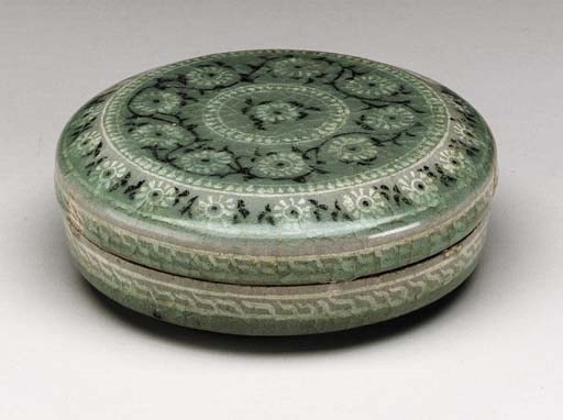 An Inlaid Celadon Cosmetic Box