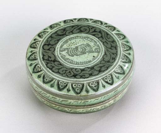 An Inlaid Celadon Cosmetic Box