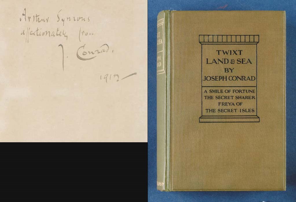CONRAD, Joseph. 'Twixt Land and Sea. London: Dent, 1912. 8o. Original green cloth, top edges stained green (spine a little faded, slight natural discoloration to free endpapers).