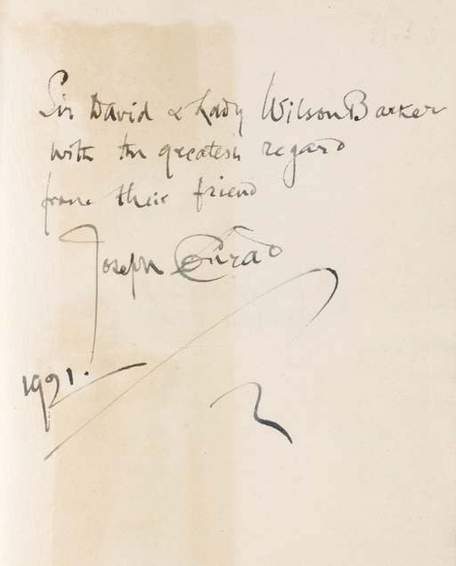 CONRAD, Joseph. Notes on Life & Letters. London: Dent, 1921. 8o. Original green cloth, dust jacket (slightly frayed at ends of spine).