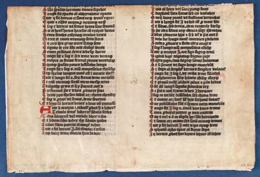 [DUTCH PHOTOTYPOGRAPHY]. ALEXANDER DE VILLA DEI (ca. 1170-c. 1250). Doctrinale. [Netherlands (?Utrecht): Printer of the Speculum, ca. 1463-1470].