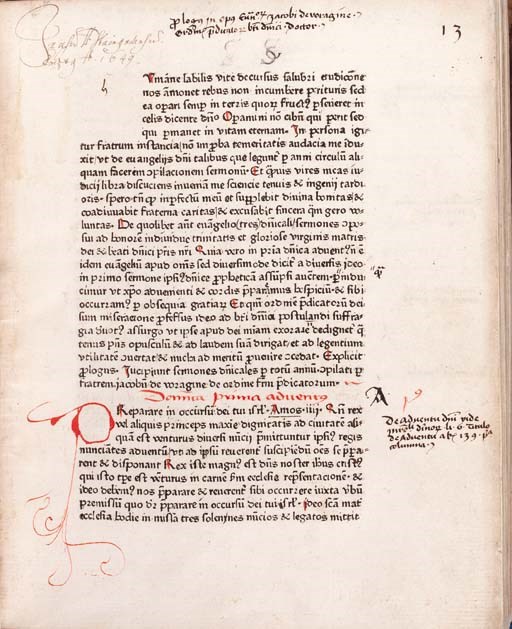 JACOBUS DE VORAGINE (ca. 1229-1298). Sermones de tempore. [Strassburg: C. W., not after 1473].