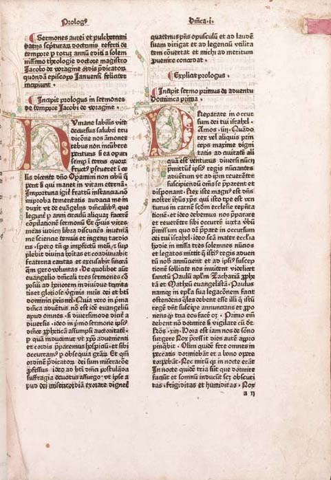 JACOBUS DE VORAGINE (ca. 1229-1298). Sermones de tempore et de sanctis. Deventer: Richardus Pafraet, 6 March 1483.