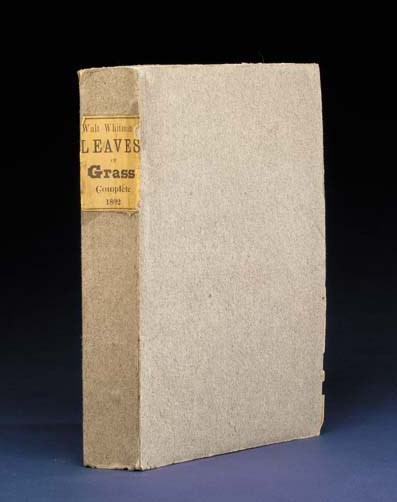 WHITMAN, Walt. Leaves of Grass. Philadelphia: McKay, 1891-2. 8vo. Portrait inserted. Original heavy gray wrappers, printed yellow spine label, unopened (2 1/2-inch split toward bottom of front outer joint); half morocco slipcase. Provenance: Frederic Dannay (sale at Christie's New York, 16 December 1983, lot 372).