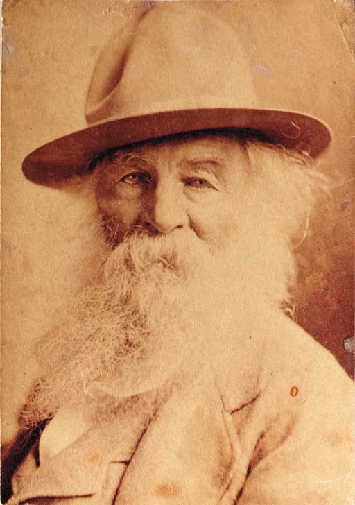 [WHITMAN, Walt]. Four cabinet photographs of Walt Whitman and one photograph of his mother, all from the poet's sister's family photograph album. V.p., 1860s-1880s. Overall sizes 160 x 100 mm to 162 x 127 mm, most with soiling; cloth folding case. Comprises: (1) Photograph of the poet's mother Louisa Whitman (1795-1873), reproduced from a daguerreotype, image 90 x 70 mm, 1860s, illustrated in Gay Wilson Allen, The Solitary Singer, New York, 1955, at p.174; Photograph of Whitman by Henry Ulke & Bro., Washington [1871], oval image 115 x 90 mm, photographer's imprint on verso, Saunders 34; Photograph of Whitman by Sarony, New York [1879], image 150 x 105 mm, photographer's imprint at bottom margin, Saunders 37.1; Another, almost identical, photograph by Sarony, 145 x 100 mm, photographer's imprint at bottom margin; Photograph of Whitman reproduced on front of 4-page, small 8vo, program of "Walt Whitman's Seventieth Birthday, May 31, 1889, Morgan's Hall, Camden, N.J." Provenance: Whitman family photograph album assembled by the poet's sister Hannah (Mrs. Charles H. Heide) who lived in upstate New York and Burlington, Vermont. 	 (5)