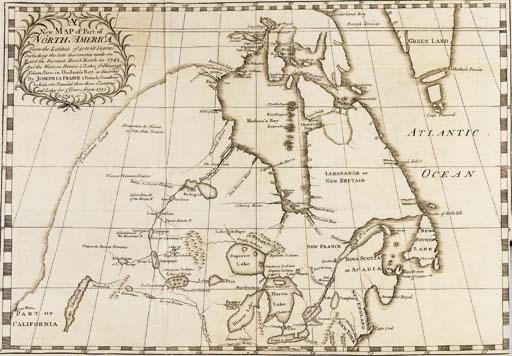 DOBBS, Arthur (1689-1765). An Account of the Countries adjoining to Hudson's Bay; in the North-West Part of America: Containing a Description of their Lakes and Rivers, the Nature of the Soil and Climates, and their Methods of Commerce, &c. London: Printed for J. Robinson, 1744.