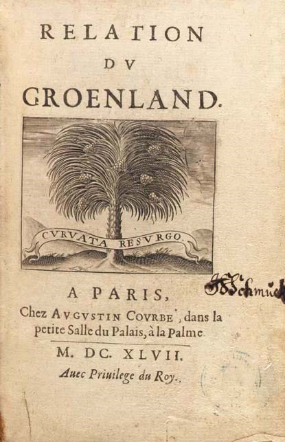 LA PEYRÈRE, Isaac de (1594-1676). Relation du Groenland. Paris: Augustin Courbe, 1647.