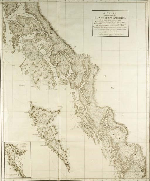 VANCOUVER, George (1757-1798). A Voyage of Discovery to the North Pacific Ocean, and Round the World; in which the coast of North-west America has been carefully examined and accurately surveyed ... and performed in the years 1790, 1791, 1792, 1793, 1794, and 1795. London: Printed for G.G. and J. Robinson and J. Edwards, 1798.