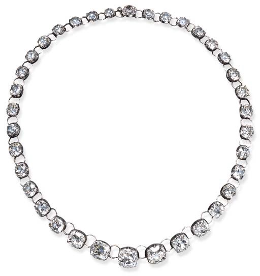 AN IMPORTANT ANTIQUE DIAMOND RIVIERE NECKLACE