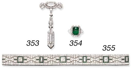 AN EXQUISITE ART DECO DIAMOND LAPEL WATCH, BY GATTLE
