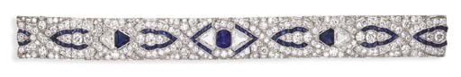 AN ART DECO SAPPHIRE AND DIAMOND BRACELET, BY OSCAR HEYMAN & BROS.