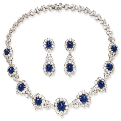 A MAGNIFICENT SUITE OF SAPPHIRE AND DIAMOND JEWELRY