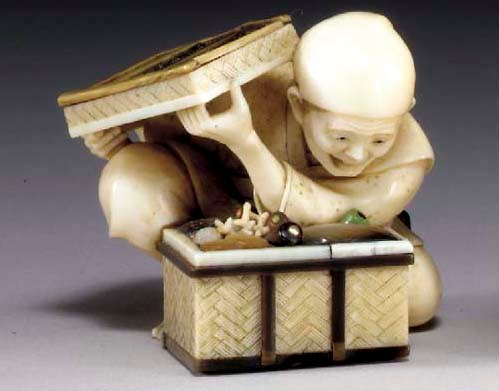 A Colored Ivory Netsuke**