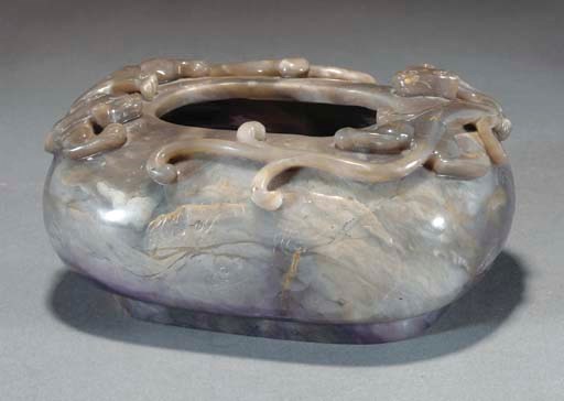 A large Chinese agate brushwasher, 19th Century