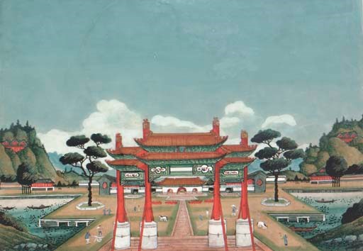 A pair of Chinese Export paintings, 19th century
