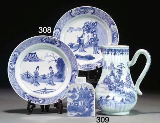 A Chinese blue and white jug, Qianlong