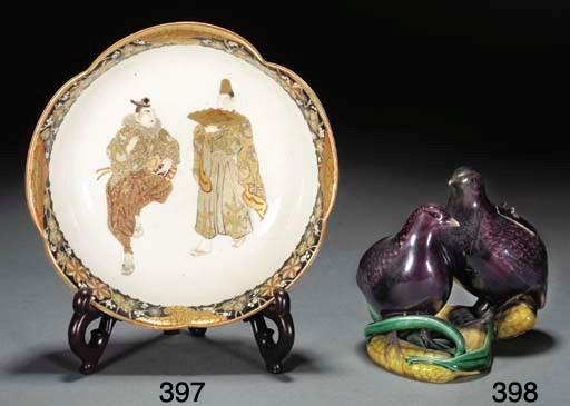 A Japanese Kutani foliate rim bowl, Meiji period