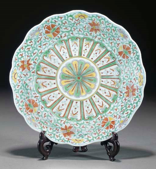 A Chinese doucai fluted dish, 19th Century