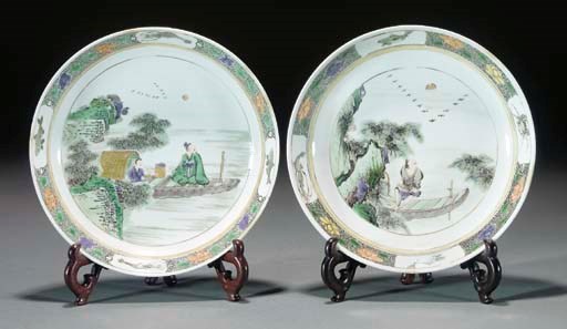 Two Chinese famille verte dishes, Kangxi