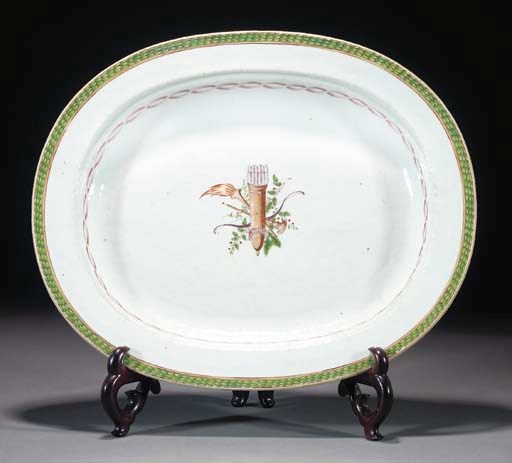 A Chinese export oval draining dish. 18th century