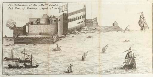 OVINGTON, John.  A Voyage to Suratt, in the Year, 1689. Giving a Large Account of that City, and its Inhabitants, and of the English Factory there. Likewise a Description of Madeira ... St. Helena ... Bombay, the City of Muscatt, and its Inhabitants in Arabia Felix ... the Cape of Good Hope, and the Island Ascention, London: Jacob Tonson, 1696. 8° (187 x 110mm). 2 folding engraved plates, folding printed table, with the half title and final blank. (One plate torn and repaired, the other loose, top margins throughout very lightly browned.) 18th-century calf, gilt crowned cypher on sides (rebacked, edges and corners slightly worn). Provenance: Philip Gosse Weppons (booklabel). FIRST EDITION. Mendelssohn II, p.131; Wing 0701.