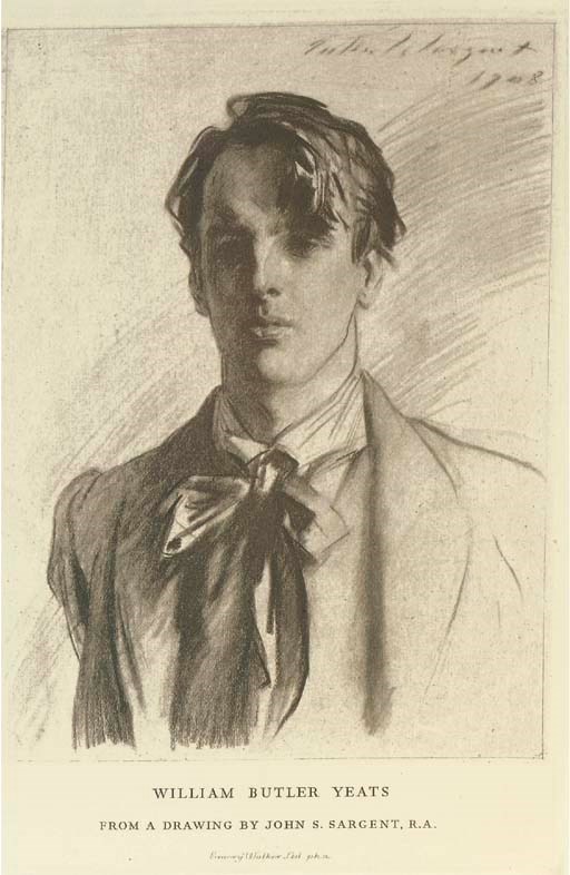 YEATS, William Butler.  The Poems, London: Macmillan and Co. Ltd., 1949. 2 volumes, large 8° (252 x 155mm). Half titles, frontispiece portraits by John Singer Sargent in volume one and Augustus John in volume II. Original green buckram gilt, top edges gilt (light dampstain to upper edge of lower cover of vol. one), acetate wrappers. NUMBER 221 OF 375 COPIES SIGNED BY THE AUTHOR. Wade 209.