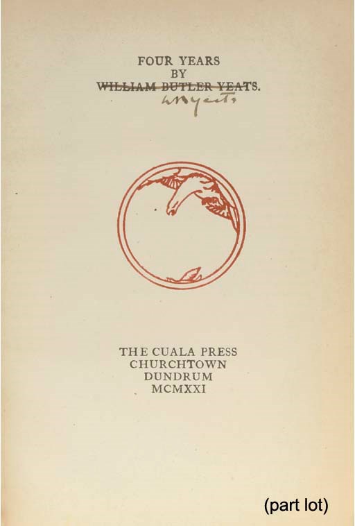 THE CUALA PRESS -- A collection of 15 books by William Butler Yeats and John Butler Yeats printed at The Cuala Press, comprising:
