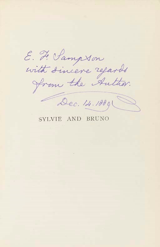 DODGSON, Charles Lutwidge ("Lewis Carroll"). Sylvie and Bruno. - Sylvie and Bruno Concluded. London: Macmillan, 1889, 1893.